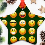 hunter green Emoji Ornament (Star)