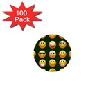 hunter green Emoji 1  Mini Button (100 pack) 