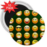 hunter green Emoji 3  Magnet (10 pack)