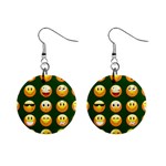 hunter green Emoji 1  Button Earrings