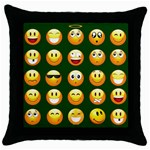 hunter green Emoji Throw Pillow Case (Black)