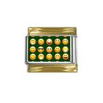 hunter green Emoji Gold Trim Italian Charm (9mm)