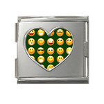 hunter green Emoji Mega Link Heart Italian Charm (18mm)