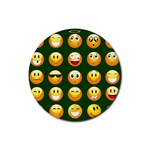 hunter green Emoji Rubber Round Coaster (4 pack)