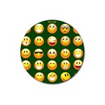 hunter green Emoji Magnet 3  (Round)