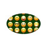 hunter green Emoji Sticker Oval (10 pack)