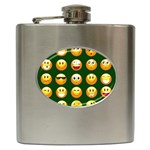 hunter green Emoji Hip Flask (6 oz)