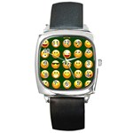 hunter green Emoji Square Metal Watch