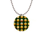 hunter green Emoji 1  Button Necklace