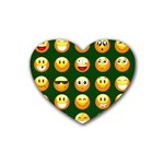 hunter green Emoji Rubber Coaster (Heart)