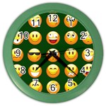 hunter green Emoji Color Wall Clock