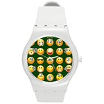 hunter green Emoji Round Plastic Sport Watch (M)