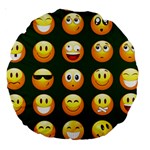 hunter green Emoji Large 18  Premium Round Cushion 