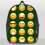 hunter green Emoji School Bag (XL)