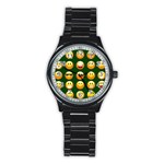 hunter green Emoji Stainless Steel Round Watch