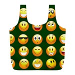 hunter green Emoji Full Print Recycle Bag (L)