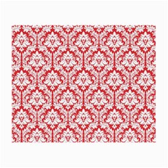 White On Red Damask Glasses Cloth (Small, Two Sided) from ArtsNow.com Front