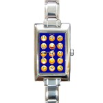 dark blue Emoji Rectangle Italian Charm Watch