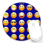 dark blue Emoji Round Mousepad