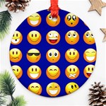 dark blue Emoji Ornament (Round)