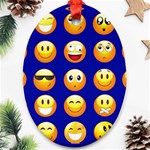 dark blue Emoji Ornament (Oval)