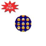 dark blue Emoji 1  Mini Button (10 pack) 