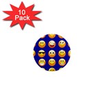 dark blue Emoji 1  Mini Magnet (10 pack) 