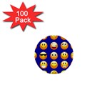 dark blue Emoji 1  Mini Button (100 pack) 