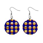 dark blue Emoji 1  Button Earrings