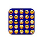 dark blue Emoji Rubber Coaster (Square)