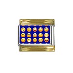 dark blue Emoji Gold Trim Italian Charm (9mm)