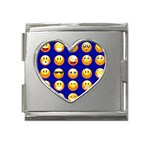 dark blue Emoji Mega Link Heart Italian Charm (18mm)