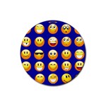 dark blue Emoji Rubber Coaster (Round)