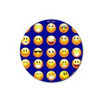 dark blue Emoji Magnet 3  (Round)