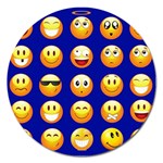 dark blue Emoji Magnet 5  (Round)