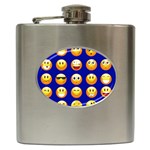 dark blue Emoji Hip Flask (6 oz)