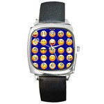 dark blue Emoji Square Metal Watch