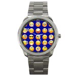 dark blue Emoji Sport Metal Watch