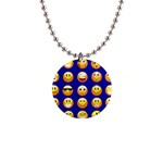 dark blue Emoji 1  Button Necklace