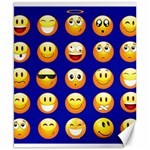 dark blue Emoji Canvas 8  x 10 