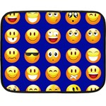 dark blue Emoji Double Sided Fleece Blanket (Mini)