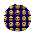 dark blue Emoji Standard 15  Premium Round Cushion 