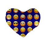 dark blue Emoji Standard 16  Premium Heart Shape Cushion 