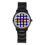 dark blue Emoji Stainless Steel Round Watch