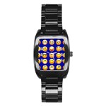 dark blue Emoji Stainless Steel Barrel Watch