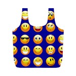 dark blue Emoji Full Print Recycle Bag (M)