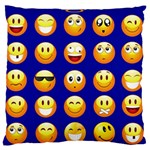 dark blue Emoji Large Flano Cushion Case (One Side)