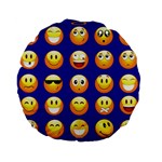 dark blue Emoji Standard 15  Premium Flano Round Cushion 