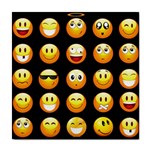 black Emojis Tile Coaster