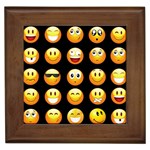 black Emojis Framed Tile